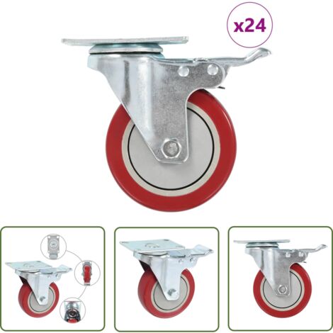 100mm 4 '' Roulettes Pivotantes Avec Frein Palette Roues Pour Meubles PU Silencieux 480 Kg Roulettes Industrielles Pour Le Chariot Table De Travail Hôpital Usine 4 Pièces