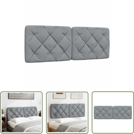Tête de lit capitonnée en tissu MEGAN - Gris, Largeur - 140 cm - Tête de lit
