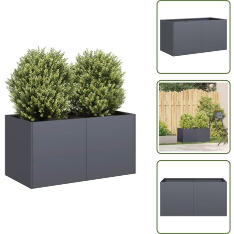 Jardinière En Acier Galvanisé VidaXL - Dimensions 80x40x40 Cm, Support De Plantes Neuf