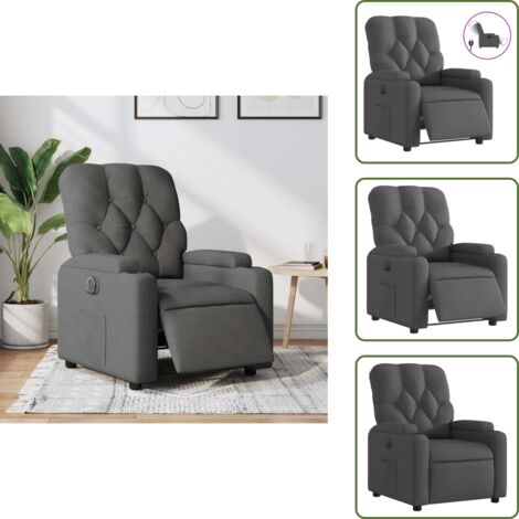 Fauteuil Inclinable Gris Foncé Tissu VidaXL - Confort Ultime Pour Salon Et Détente