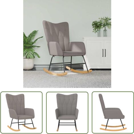 Fauteuil à Bascule Meuble Cosy - Dossier Ergonomique, Patins En Bois, Tissu Patchwork, Capacité 120kg, Pour Salon Ou Chambre Bébé - 4