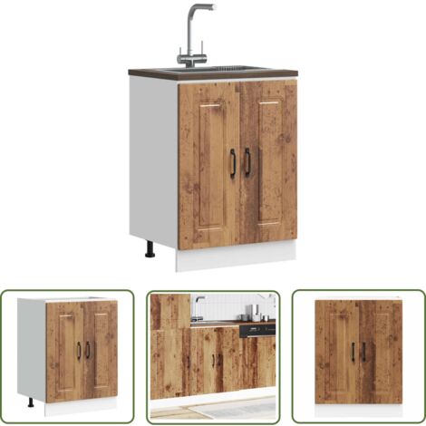 Armoire Comode Unique - Meuble Bas Pour évier Porto Chêne Artisanal