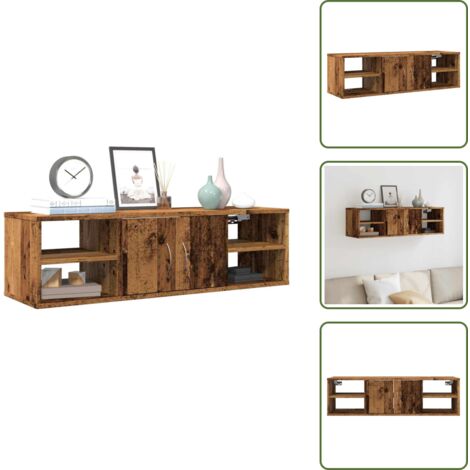 Armoire Murale En Bois D'Ingénierie Chêne - 101x30x29 Cm - Rangement Et Décoration - Capacité 60 Kg