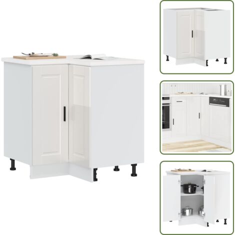 vidaXL - Armoire murale de cuisine - avec - verre - porte - Porto - brillant - blanc vidaXL - Armoire murale de cuisine - avec - verre - porte - Porto - brillant - blanc