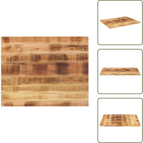 Dessus De Table Rectangulaire En Bois De Manguier Massif - 60x30x2,5cm - Style Rustique, Finition Naturelle