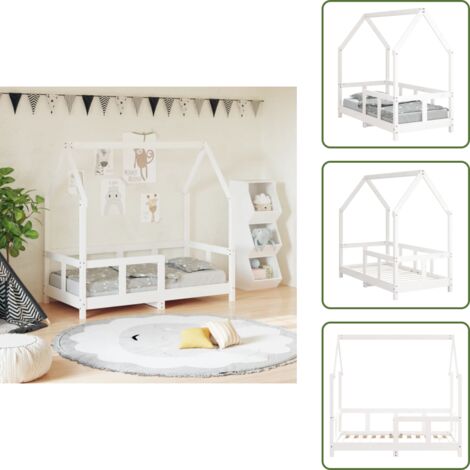 Cadre De Lit Enfant 70x140 Cm – Bois De Pin Massif – Sans Traitement – Pour 18 Mois à 4 Ans – À Monter