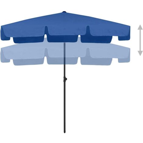 AQUASTIC Ombrelo Parasol Plage Coupe-Vent 160x190 Cm - Bleu Marine, Stable & Portable, Protection UV Forte Jardin Plage