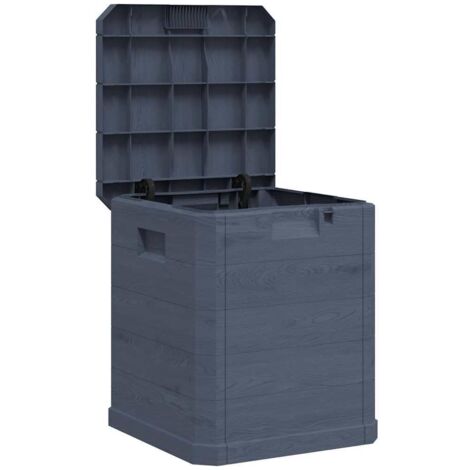 Coffre De Rangement Jardin 90 L Noir - Aspect Rotin, Résistant Aux UV - Pour Coussins, Accessoires Extérieur