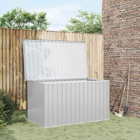 Coffre De Rangement Jardin Gris – Dimensions 171 X 99 X 93 Cm – En Acier Galvanisé – Protège Coussins, Couvertures Des Intempéries