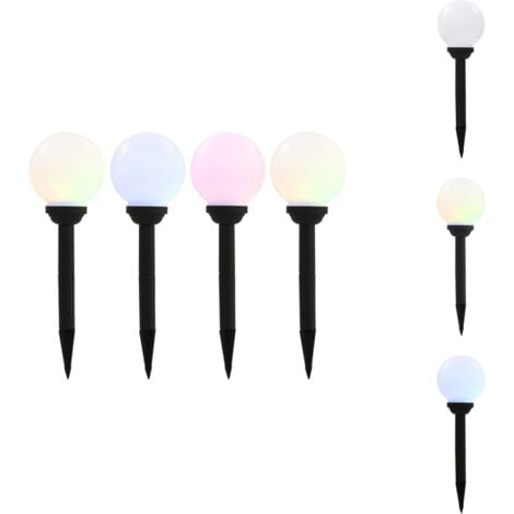 4 Pièces Lot De Lampes Solaires Extérieures Boule Blanche