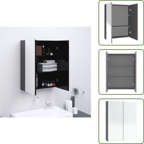 Meuble Miroir Salle de Bain Armoire de Salle de Bain Murale avec Porte Miroir, Miroir Salle
