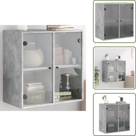 Armoire Murale Blanche Avec Portes En Verre - 68,5x37x35 Cm - Neuf