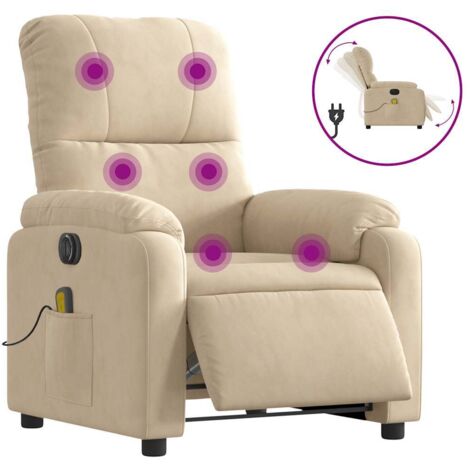 Fauteuil De Relaxation Électrique Massant Et Chauffant Inclinable Et Relevable Pour Personnes Agees Avec~1oli65se83g00