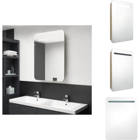 Armoire de salle de bain à miroir LED noir brillant 80x12x68 cm Armoire de salle de bain à miroir LED noir brillant 80x12x68 cm