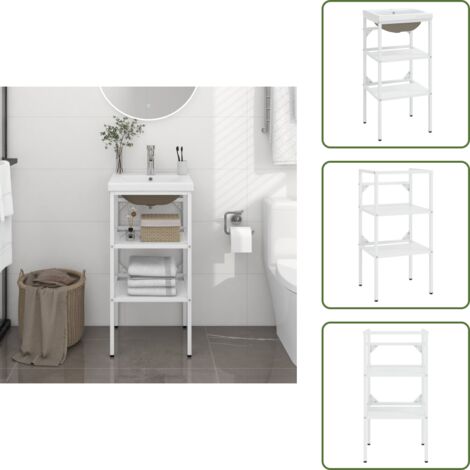 Étagère Murale Salle De Bain VidaXL - 60x40x16,3 Cm - Gris, Pour Lavabo, Serviettes, Rangement