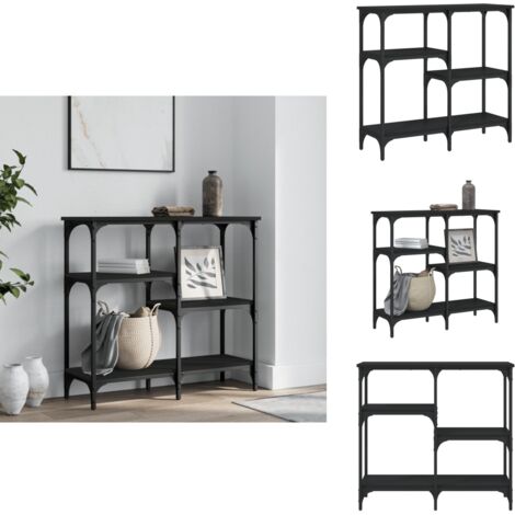 Table Console Industrielle ML-Design 115x32x50cm - Noir Mat - Pour Entrée Ou Salon - Design Minimaliste