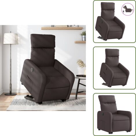 Fauteuil Inclinable électrique Marron Foncé Tissu - Lot De 3 - Neuf Sous Emballage