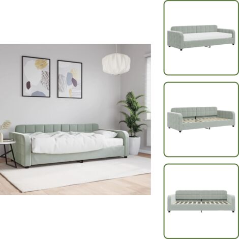 Lit Avec Tiroir Canapé-lit 90x200 Cm Lit De Jour Lit Gigogne Lit Simple Gris 93949873