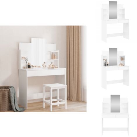Coiffeuse avec LED Blanc brillant 74,5x40x141 cm - Coiffeuse - Meuble