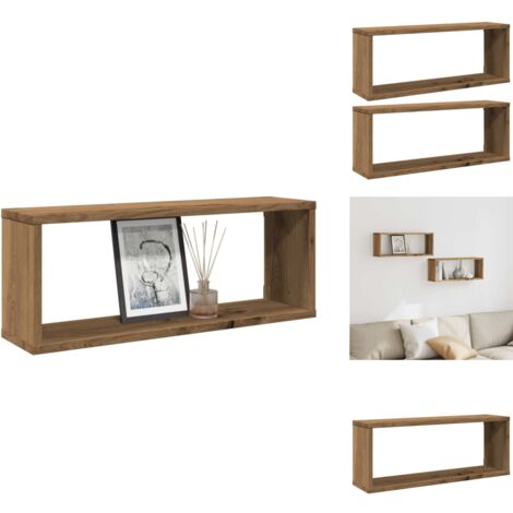 Étagère Murale Sous Forme De Cube Chêne Artisanal 78x15x93 Cm | Leroy Merlin