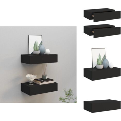Étagère Murale étagère Flottante étagère Murale Flottante Noir Brillant