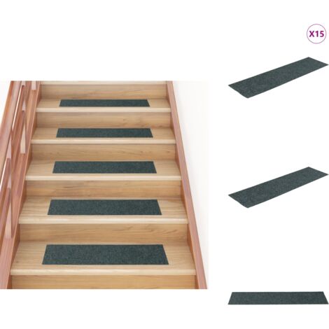Tapis D'escalier Antidérapant Caoutchouc - 25x75 Cm, Pour Intérieur/extérieur, Béton, Bois, Pierre - 9