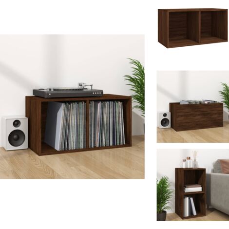 Meuble Rangement Disques Vinyles VDD Records - Bibliothèque LP Marron Noyer
