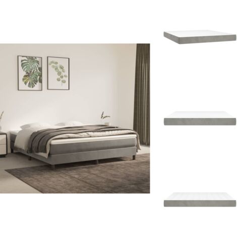 Matelas à ressorts ensachés 180x200 cm gris clair confort moelleux