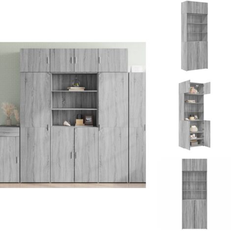 VOGGV Petite Armoire Rangement Salle De Bain - 2 Portes 3 Niveaux Imperméable PVC