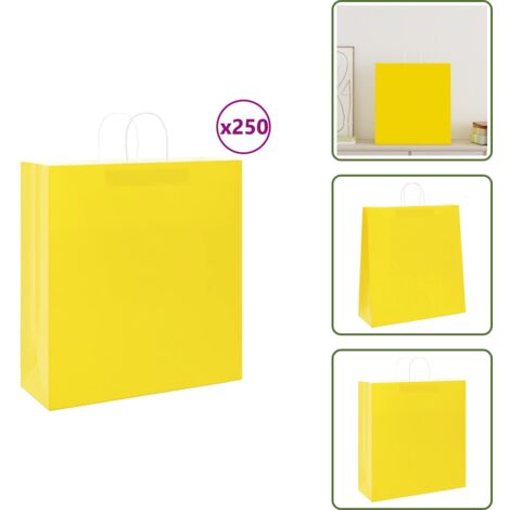 Sacs En Papier Kraft 250 Pcs,Sacs Kraft Avec Poignées Noir 26x12x35 Cm Cfw85006 94215409