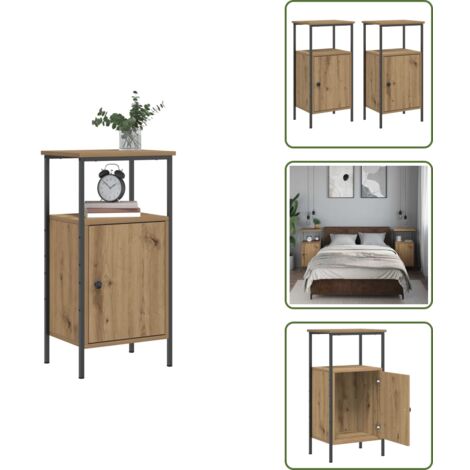 Table De Chevet En Bois Et Terre Cuite – Petit Meuble Artisanal Authentique