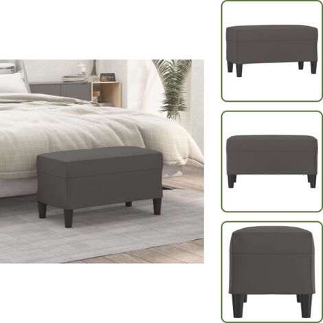 Banc Rembourré Avec Coussin En Similicuir - Gris