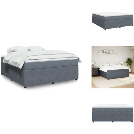 Sommier à lattes de lit et matelas Gris foncé 180x200cm Velours - Sommier À Lattes De Lit - Sommiers À Lattes De Lit - Lit - Meuble De Chambre À Coucher (1/5)