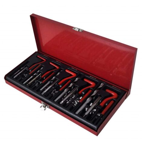 Kit De Réparation De Filetage M14x1,25 - 10 Inserts Filetés + Foret, Taraud Et Clés - Pour Pièces Auto, Aluminium, Etc.