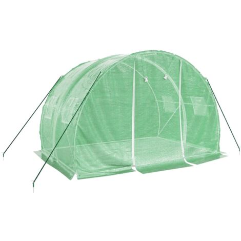 Plonos Serre Tunnel 2,5 X 4 X 2 M - 10 M² Avec Cadre Acier Et Fenêtres Moustiquaire
