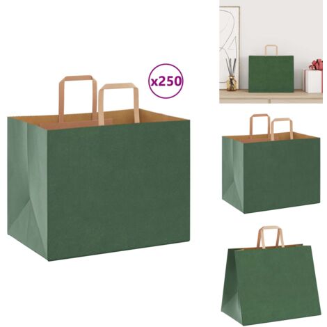 Sacs Kraft Avec Poignées 24Pièces - Sacs Cadeaux Marron Motif Blanc 16x22x8cm