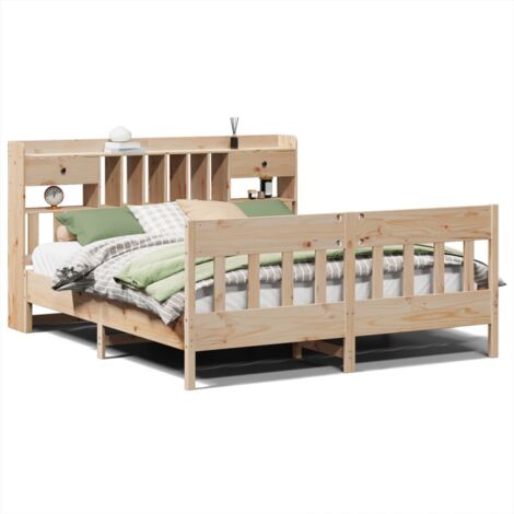 Cadre De Lit Bois Massif Pin 200x200 Cm VidaXL - Adulte Double