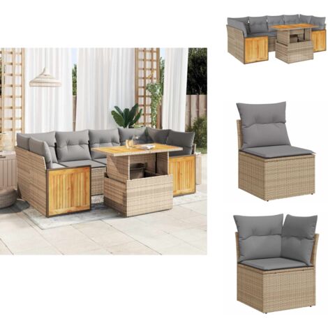 Salon De Jardin 4 Pcs Avec Coussins Gris Résine Tressée VidaXL | Leroy