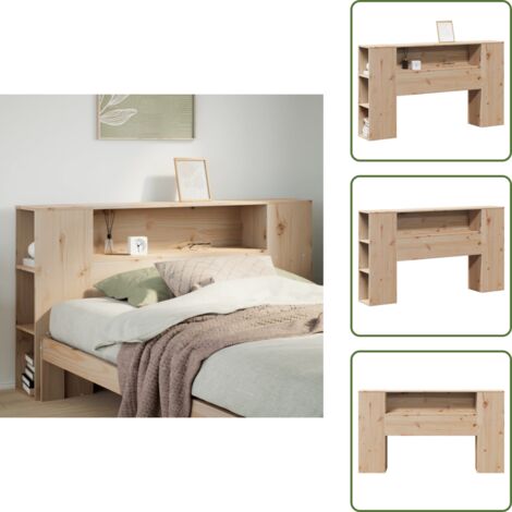 DJEKA tête de lit avec Rangement 140 Tete de lit 140 cm Bois têtes de lit pour adulte Noir 2 140x18,5x104,5 cm