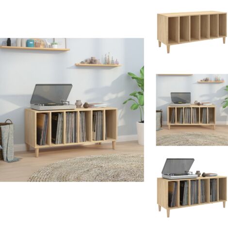 Armoire à Disques/étagère Basse En Chêne - Dimensions 100x38x48 Cm - Marque VidaXL - Bois D'ingénierie - Neuf