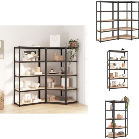Étagère D'angle Lourde Stagecaptain | Rangement Atelier Garage | 15 Plateaux | Métal Et Bois | 43kg