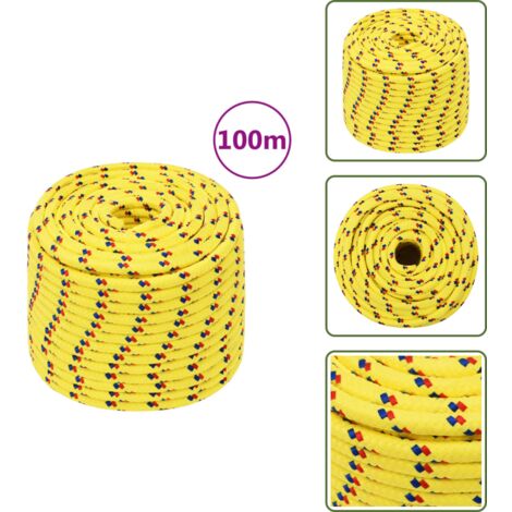 Corde En Polypropylène Jaune 2mm à 20mm - Longueur De 10 à 100m Pour Jardinage, Marine, Travaux, Loisirs