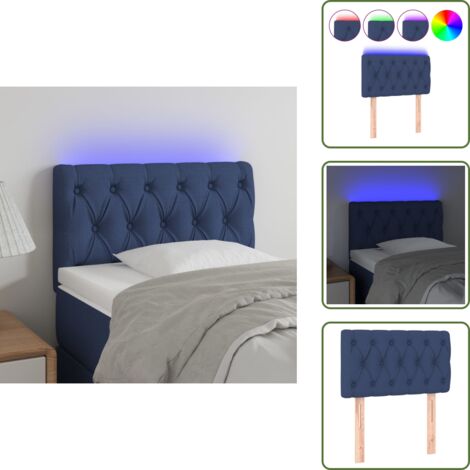 Tête De Lit LED Bleue – 160x7x78/88 Cm – Tissu – Neuve Sous Emballage