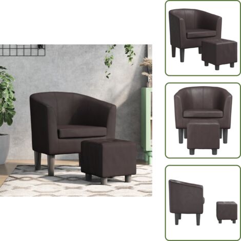 Fauteuil Marron Similicuir Daim - Fauteuil Cuir Synthétique - Chaise