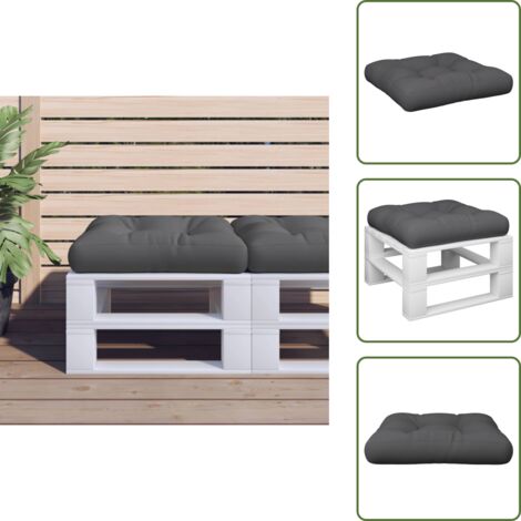 Coussin De Palette Gris 70x40x12 Cm Tissu - Coussin Exterieur - Coussin