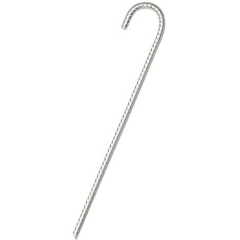 Lot De 6 Piquets D'ancrage 30 Cm En Acier Galvanisé – Pour Tente, Trampoline, Camping – Forme J, Résistants à La Rouille