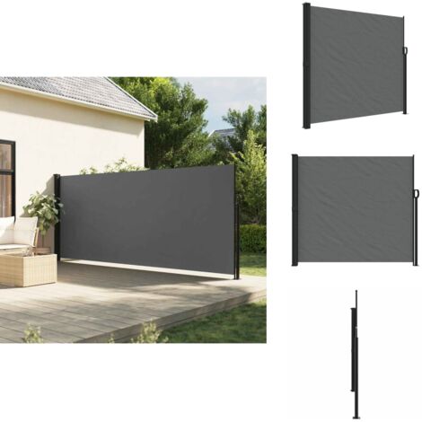 Auvent Latéral Rétractable Anthracite 200x1200 Cm - Parasol - Voile D Ecran De Jardin Brise Vue Abri Solaire 86039008