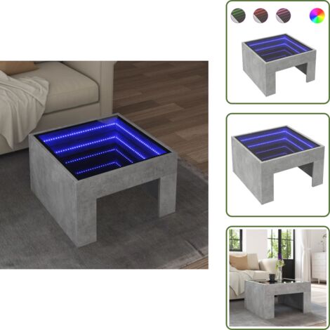 Table Basse-Table Salon-Table D'appoint Gris Béton 60x50x36,5 Cm Bois D 708850 88628495