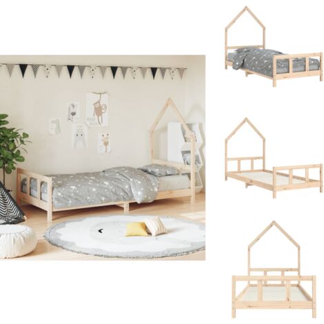 Cadre De Lit Pour Enfants 90x190 Cm Bois De Pin Massif