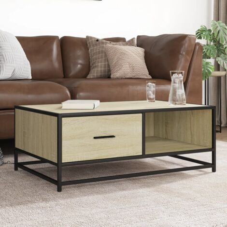 Table basse avec LED chêne sonoma 70x50x45 cm bois d'ingénierie - Table Table basse avec LED chêne sonoma 70x50x45 cm bois d'ingénierie - Table
